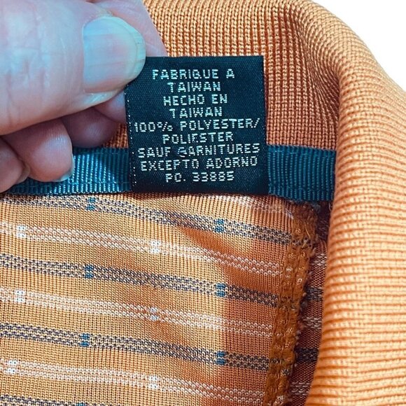 PAGE & TUTTLE Cool Swing Golf Polo Men's‎ Size XL Orange Stripe Moisture Wicking - Picture 9 of 11